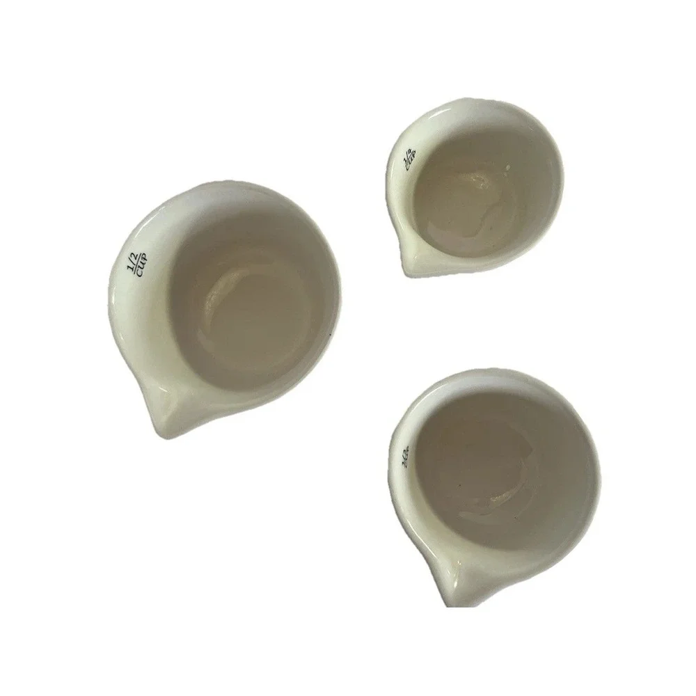 Robert Stanley Black & White Plaid 3 Set Measuring Cups 1/2‎ Cup 1/4 Cup 1/3 cup